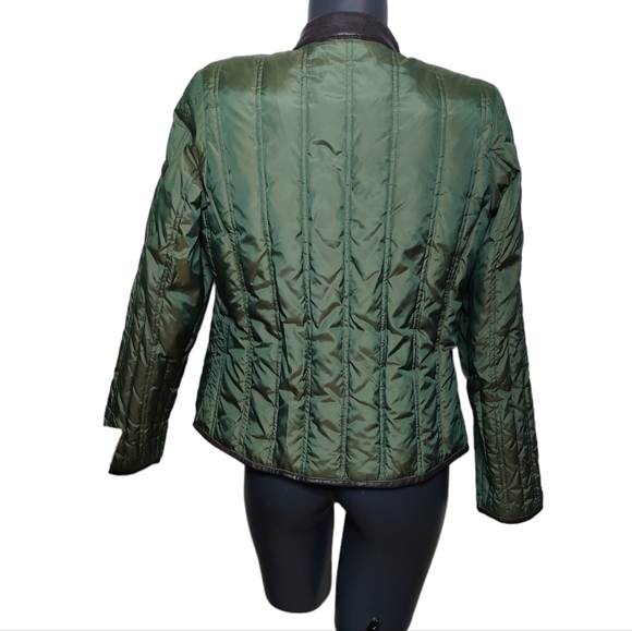 Michael Kors jacket down racoon fur collar army green - Picture 2 of 7